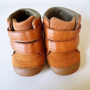 Stride Rite Soft Motion Martin Leather Boot Tan Boys Size 3M